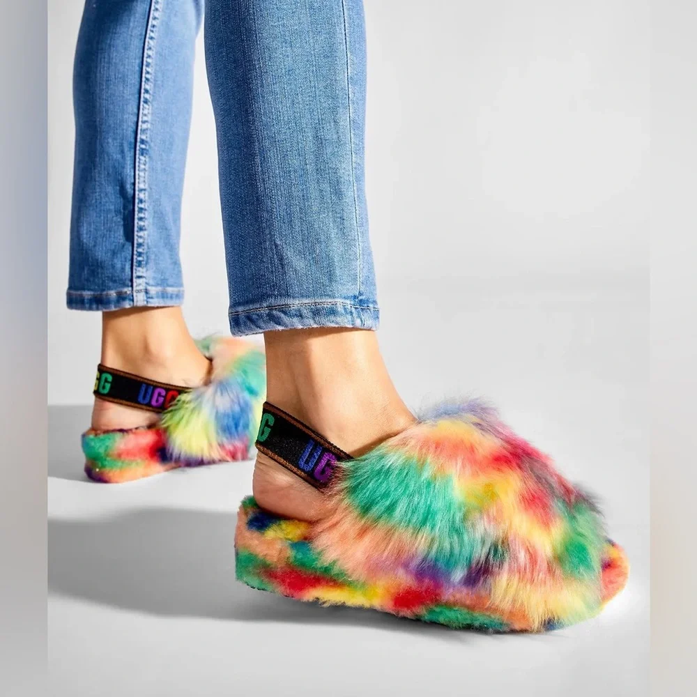 ๐๐๐ UGG NEW FLUFF PRIDE SLIPPER ๐๐๐ - Picture 4 of 12